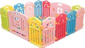 Baby Speelbox -Baby Kinderbox - Babybox- Boxen-Speelpen - Ballenbak - Grondbox - Kruipbox - voor Peuter en kind - Afscherming - met zuignappen - 160x 160cm - 12 hekjes - 1 poort met slot - 1 
