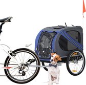 Paws & Claws - Remorque vélo chien - Remorque vélo - Grijs/ bleu - 130 x 73 x 94 cm