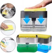 Zeep Pompdispenser Met Spons - Kunststof - Grijs