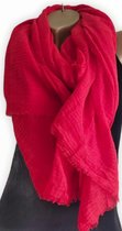 Lange Dames Sjaal - Rood - Effen - 190 x 100cm