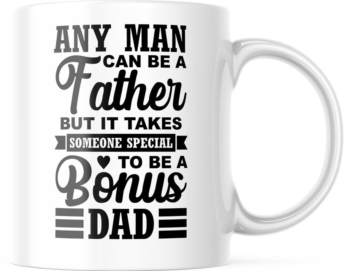 Keramische Mok - Bonus Dad - 330 ml - Wit - Beker