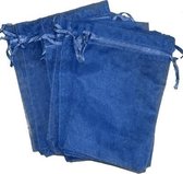Organza zakjes - Marine blauw 10x15 cm - 100 stuks / cadeauzakjes
