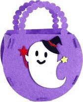 6 STKS Halloween Pompoen Zak Snoepzak Kinderen DIY Handgemaakte Niet-geweven Draagtas Gift Bag (Paarse Geest)