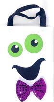 2 STKS Halloween-decoratiestofvilt Draagbare opbergtas Kinderen Trick or Treat Suikerspinzak, Maat: D Sectie Wit