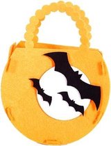 6 STKS Halloween Pompoen Zak Snoepzak Kinderen DIY Handgemaakte Niet-geweven Draagtas Gift Bag (Gele Vleermuis)