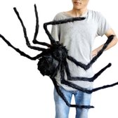 2 STUKS Creatieve Halloween-feest zwarte pluche spinnendecoratie, maat: 30cm