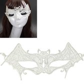 Halloween Masquerade Party Dance Sexy Lady Lace Bat Mask (wit)