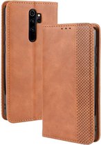 Voor Xiaomi Redmi Note 8 Pro Magnetische Gesp Retro Crazy Horse Textuur Horizontale Flip Leren Case met Houder & Kaartsleuven & Fotolijst (Bruin)