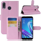 Voor Asus Zenfone Max (M1) ZB555KL Litchi Texture Horizontale Flip Leren Case met Portemonnee & Houder & Kaartsleuven (Roze)