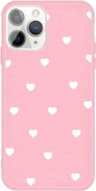 Voor iPhone 11 Pro Meerdere Love-hearts-patroon Kleurrijke Frosted TPU-telefoon beschermhoes (roze)