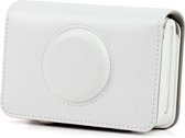 Effen kleur PU lederen tas voor Polaroid Snap Touch Camera (wit)