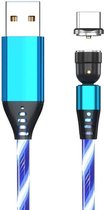 2,4 A USB naar USB-C / Type-C 540 graden buigbare streamer magnetische datakabel, kabellengte: 1 m (blauw)