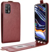 Voor OPPO Realme 7 Pro R64 Textuur Enkele Verticale Flip Lederen Beschermhoes met Kaartsleuven & Fotolijst (Bruin)