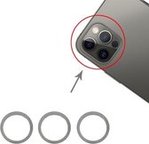 3 PCS achteruitrijcamera glazen lens metalen beschermring ring voor iPhone 12 Pro (aquablauw)