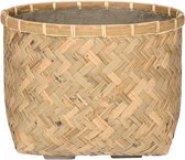 Bohemian Nala M Bamboo beige vierkante plantenbak 37x37x27 cm