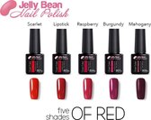 Jelly Bean Nail Polish Gel Nagellak New - Five shades of red - voordeelset - UV Nagellak 8ml