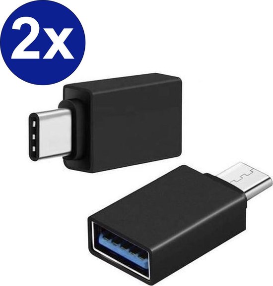 Vues USB-C naar USB 3.0 Adapter - 2 stuks - Thunderbolt 3 - Converter Hub - Zwart - OTG Verloop