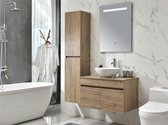 Excellent Wellness Badkamermeubel Model 1 - 80 cm - Naturel Eiken - Bluetouth LED Spiegel