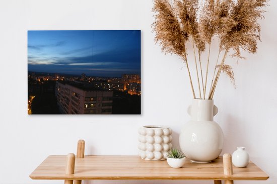 Le Kharkov ukrainien dans la nuit toile 40x30 cm - petit - Tirage photo sur toile (Décoration murale salon / chambre)