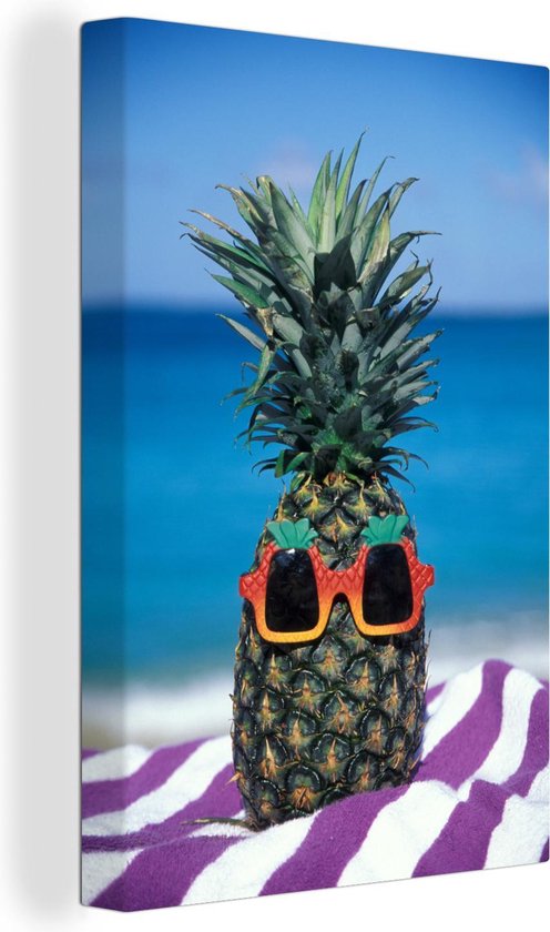Un ananas avec des lunettes de soleil sur la toile Antilles néerlandaises  120x180 cm -... | bol.com