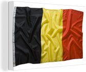 Canvas Schilderij De vlag van België op een witte achtergrond - 60x40 cm - Wanddecoratie