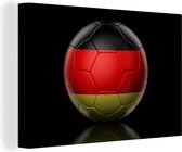 Canvas Schilderij De vlag van Duitsland op een voetbal - 120x80 cm - Wanddecoratie