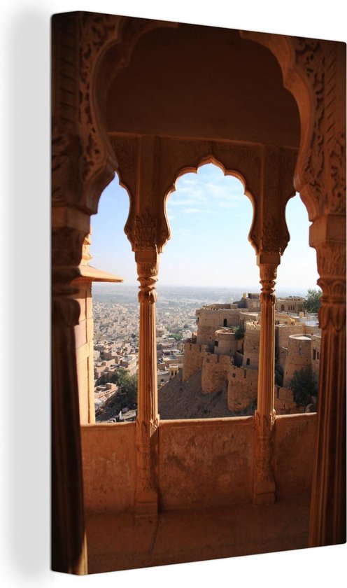 Photo d'un fort à Jaisalmer Toile 40x60 cm - Tirage photo sur toile (Décoration murale salon / chambre) / Villes asiatiques Peintures sur toile