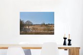 Canvas Schilderij Het winterlandschap van het Nationaal park The Broads in Engeland - 60x40 cm - Wanddecoratie