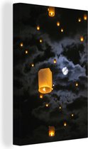 Loi Krathong en Thaïlande toile 90x140 cm - Tirage photo sur toile (Décoration murale salon / chambre)