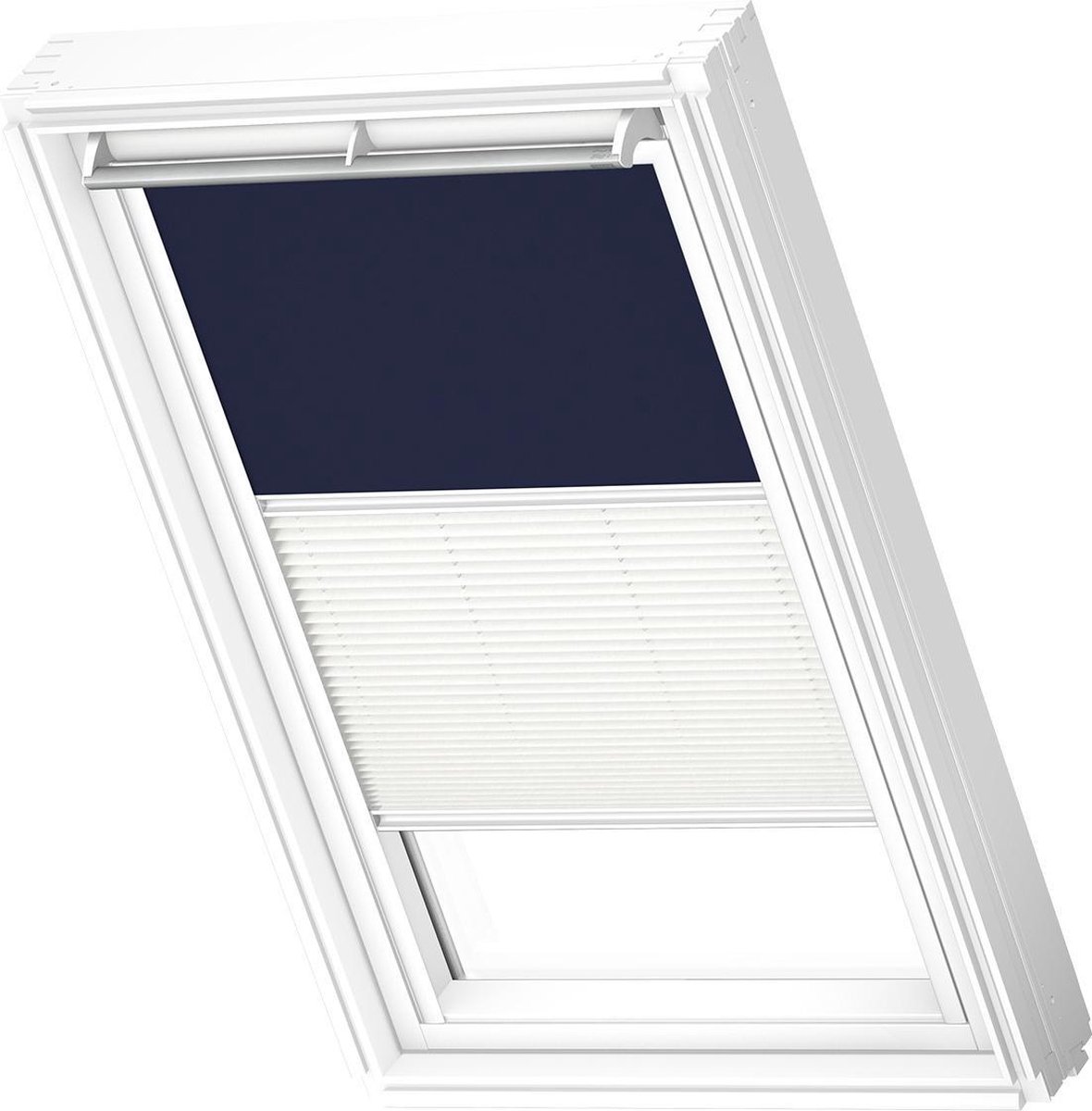 VELUX Origineel Verduisterend Rolgordijn Plus Plissé (DFD) Wit Kozijn, M06, 306, Donkerblauw