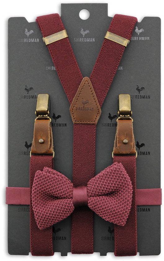 Ensemble combiné de bretelles Sir Redman Mr. Buck Burgundy, bordeaux