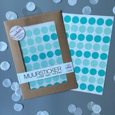 Confetti - Stippen - muurstickers - LM Baby Art - stipjes - mint tinten - 120 stuks - 2x2cm - Inkollors - kinderkamer - babykamer - stippen - dots - confetti