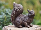 Eekhoorn MASSIEF BRONS 12 cm hoog - bronzen beeld - tuinbeeld - hoogkwalitatief brons - decoratiefiguur - interieur - accessoire - voor binnen - voor buiten - cadeau - geschenk