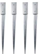 Set of 4 PC's Post supports with spike 91x91x750 mm HDG