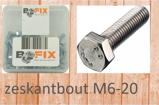 Bofix Zeskant Bout M6 X 20 Mm 50 Stuks (217620) van Bofix — afbeelding 3