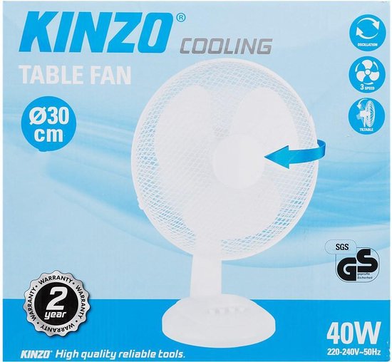 Kinzo Fan - refroidisseur - air de ventilation - souffleur de vent | bol.com