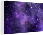 Oeuvre abstraite faite d'aquarelle et d'un ciel violet avec des étoiles 30x20 cm - petit - Tirage photo sur toile (Décoration murale salon / chambre)