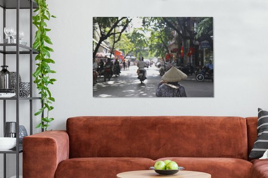 Canvas Schilderij De Old Quarter van Hanoi - 120x80 cm - Wanddecoratie