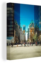 People on the street in Vancouver 30x40 cm - small - Tirage photo sur toile (Décoration murale salon / chambre)