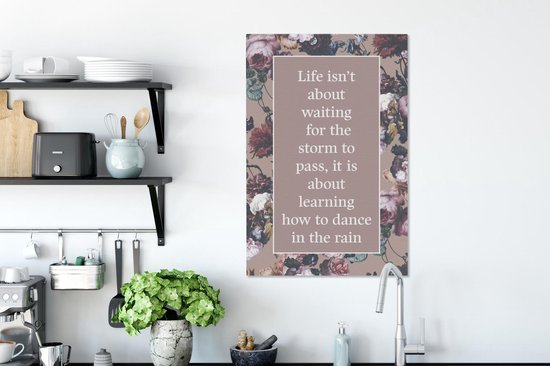 Peintures sur toile - Citations - Fleurs - Jardin - 40x60 cm - Décoration murale