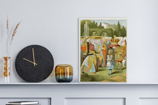 Peintures sur toile - Illustration du conte de fées Alice au pays des merveilles - 30x40 cm - Décoration murale