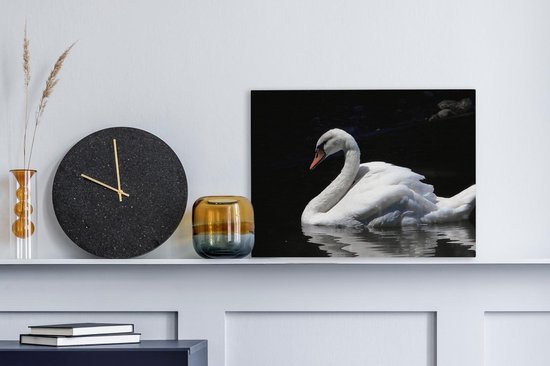 Gracieuse toile cygne blanc 2cm