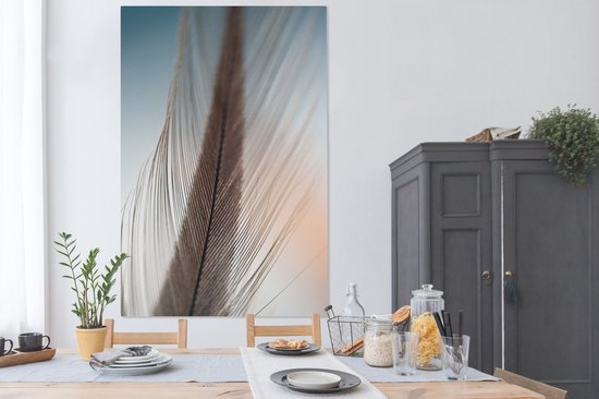 Gros plan d'une toile plume 2cm 120x180 cm - Tirage photo sur toile (Décoration murale salon / chambre) XXL / Groot format!