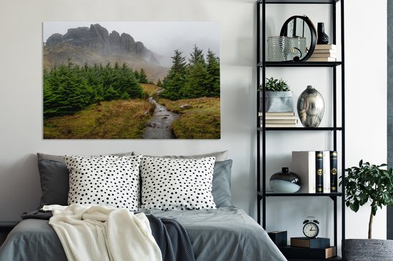 Toile de chemin déserté 2cm 120x80 cm - Tirage photo sur toile (Décoration murale salon / chambre)