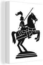 Illustration pour enfants de chevalier à cheval sur plateau 30x40 cm - petit - Tirage photo sur toile (Décoration murale salon / chambre) / Peintures sur toile Animaux