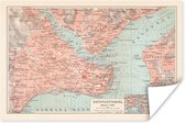 Oude stadskaart van Constantinopel poster papier - Plattegrond 60x40 cm - Foto print op Poster (wanddecoratie woonkamer / slaapkamer)