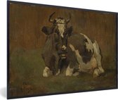 Fotolijst incl. Poster - Liggende koe - Schilderij van Anton Mauve - 30x20 cm - Posterlijst