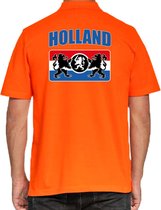 Grote maten oranje poloshirt Holland / Nederland supporter met een Nederlands wapen EK/ WK heren XXXXL