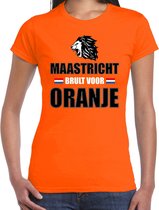 Oranje t-shirt Maastricht brult voor oranje dames - Holland / Nederland supporter shirt EK/ WK L