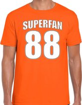 Superfan nummer 88 oranje t-shirt Holland / Nederland supporter EK/ WK voor heren S